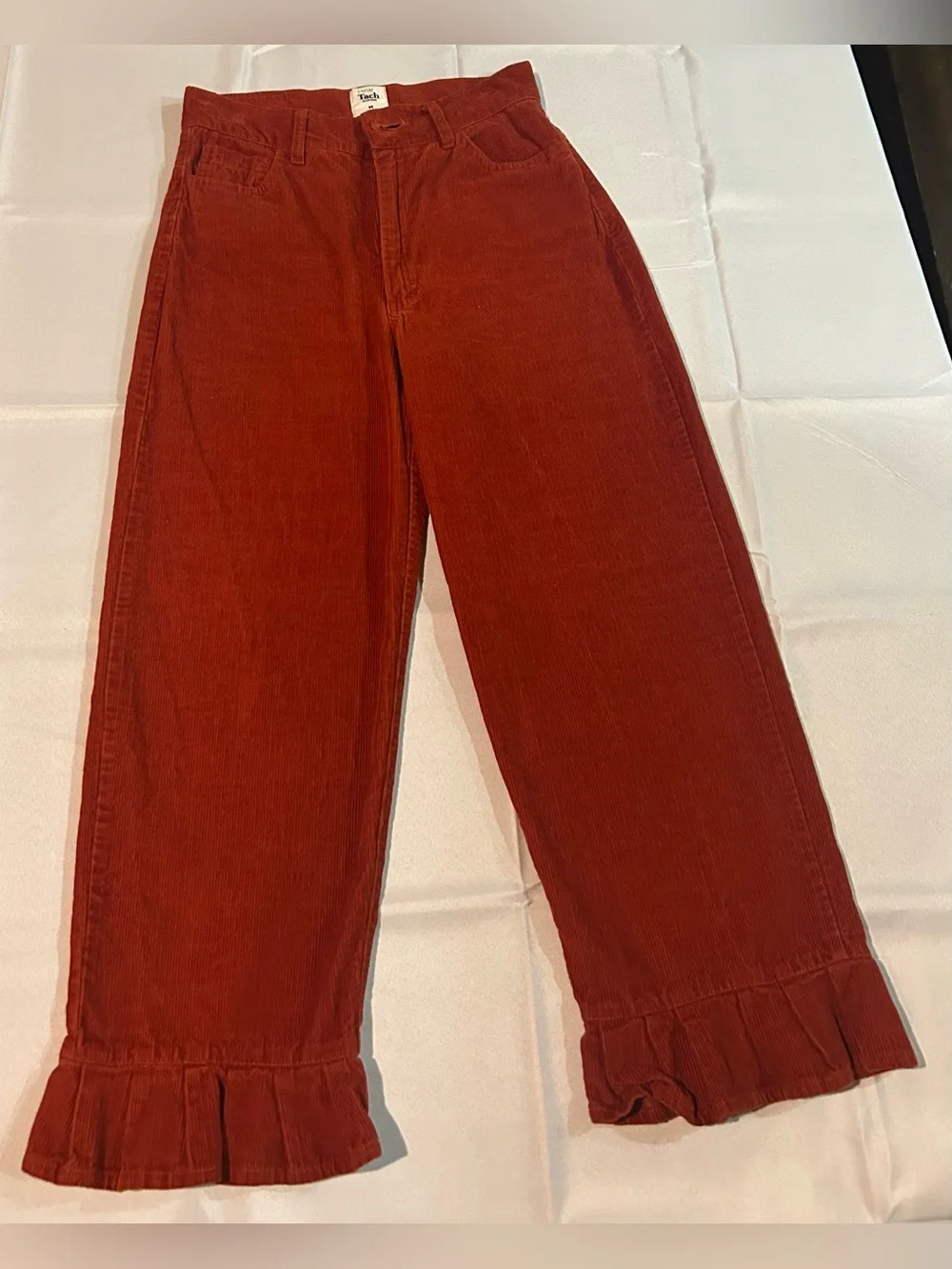 Tach Ruffled Palma corduroy pants in rust brown M